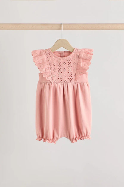 |BabyGirl| Pacote Com 3 Macacões Neutros Para Bebês Bloomer 100% Algodão