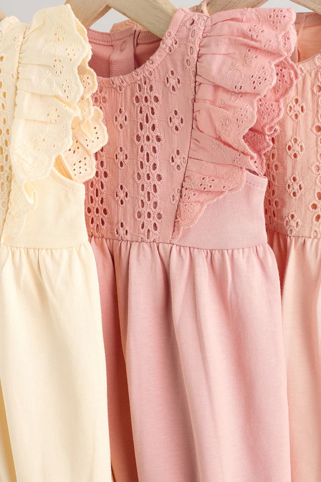 |BabyGirl| Pacote Com 3 Macacões Neutros Para Bebês Bloomer 100% Algodão