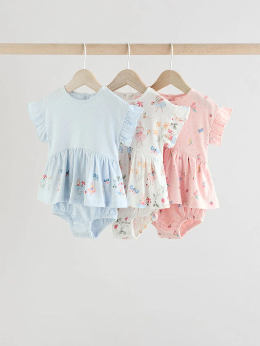 |BabyGirl| Macaquinho Rosa Bebê 100% Algodão Pacote Com 3