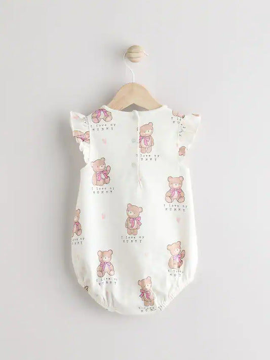 |BabyGirl| Macacão Branco I Love My Mummy Baby Bloomer 100% Algodão