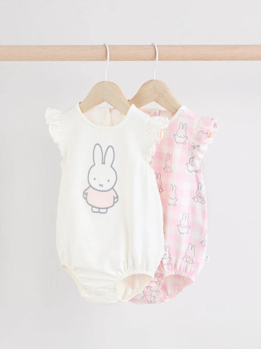 |BabyGirl| Multi Pastel Miffy Baby Macacão 2 Pacote
