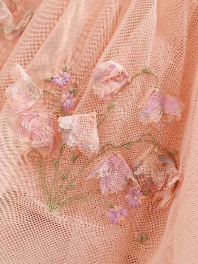 |Girl| Vestido De Malha Bordado Rosa (3 meses a 8 anos)