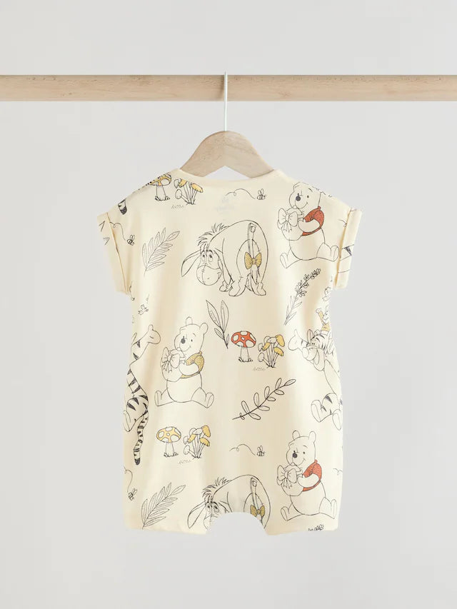 |BabyGirl| Macacão bebê Winnie The Pooh amarelo/branco 100% algodão, pacote com 2 (0 meses a 3 anos)