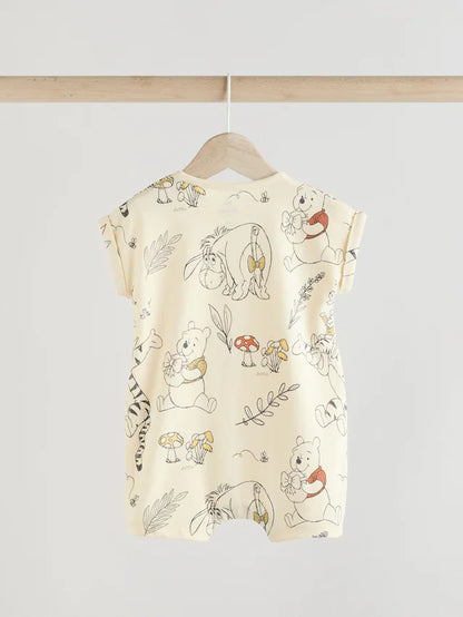 |BabyGirl| Macacão bebê Winnie The Pooh amarelo/branco 100% algodão, pacote com 2 (0 meses a 3 anos)