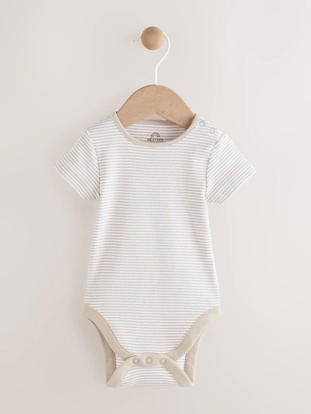 |BabyBoy| Conjunto De Macacão e Macacão Listrado Branco/Neutro Para Bebê (0 meses a 2 anos)