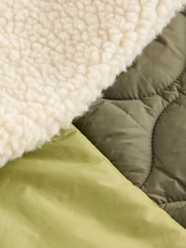 |Boy| Jaqueta Bomber De Nylon Borg Verde Borg Nylon Colourblock Shacket (3 meses a 7 anos)