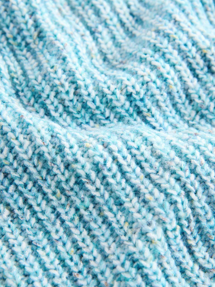 |Boy| Blusa De Gola Redonda De Malha Azul (3 meses a 7 anos)