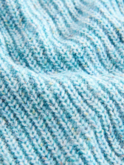 |Boy| Blusa De Gola Redonda De Malha Azul (3 meses a 7 anos)