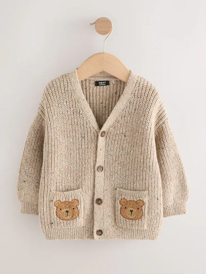 |Boy| Cardigan Com Estampa De Ursos Neutros (3 meses a 7 anos)