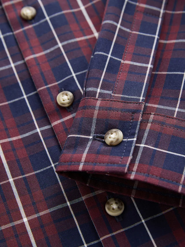 |BigBoy| Camisa Xadrez De Algodão Manga Comprida Roxo Ameixa (3-16 anos)