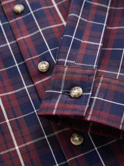 |BigBoy| Camisa Xadrez De Algodão Manga Comprida Roxo Ameixa (3-16 anos)