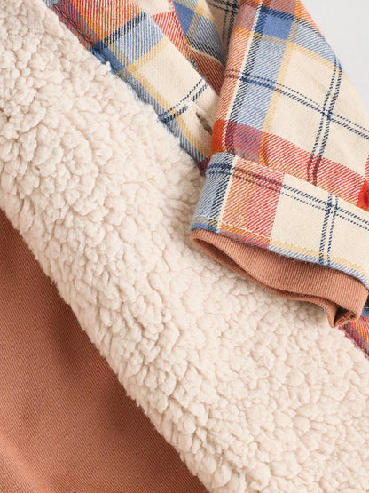 |BabyBoy| Conjunto De 3 Peças De Blusa e Calça Shacket Marrom/Azul Marinho Para Bebê (0 meses a 2 anos)