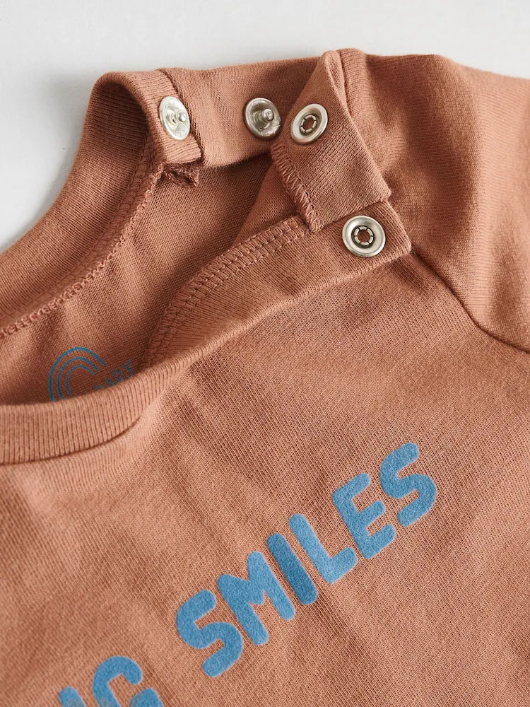 |BabyBoy| Conjunto De 3 Peças De Blusa e Calça Shacket Marrom/Azul Marinho Para Bebê (0 meses a 2 anos)