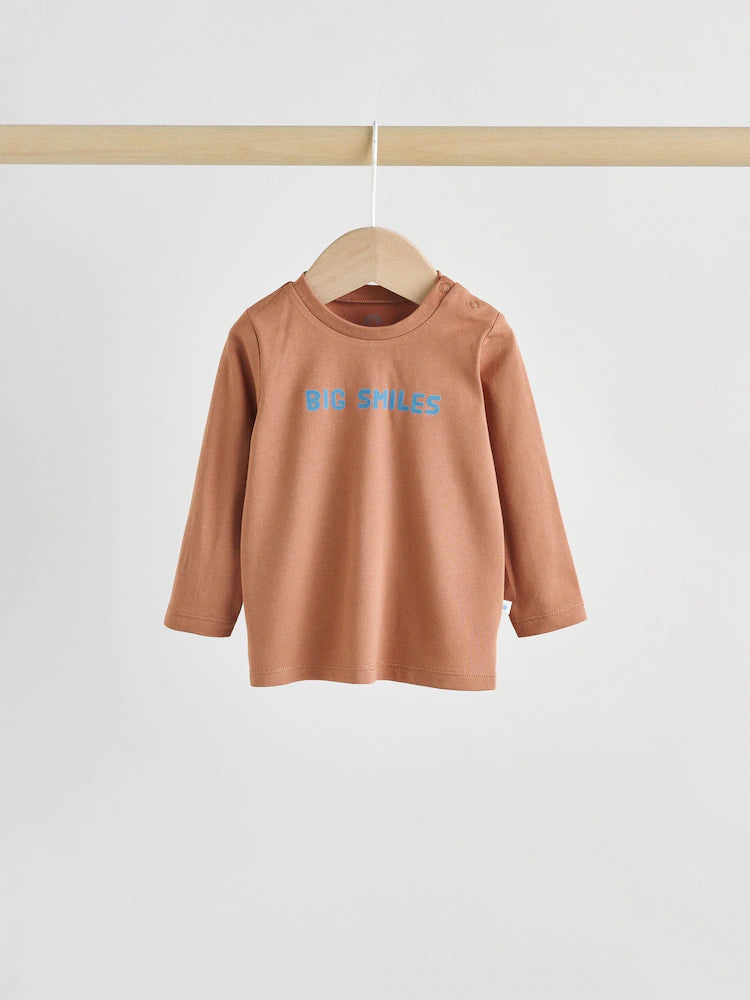 |BabyBoy| Conjunto De 3 Peças De Blusa e Calça Shacket Marrom/Azul Marinho Para Bebê (0 meses a 2 anos)