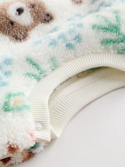 |BabyBoy| Conjunto De Blusa De Lã e Calça De Moletom Green Bear Fairisle Baby (0 meses a 2 anos)