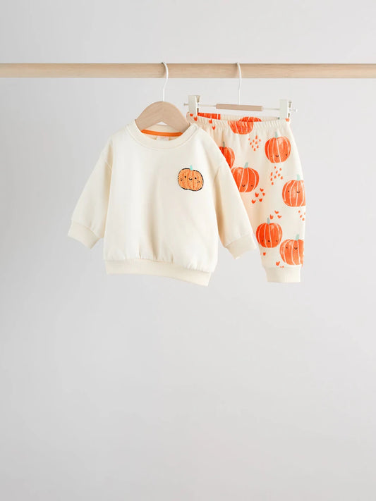 |BabyBoy| Conjunto De Moletom e Calça De Moletom Para Bebê Com Estampa De Abóbora Para Halloween (0 meses a 3 anos)