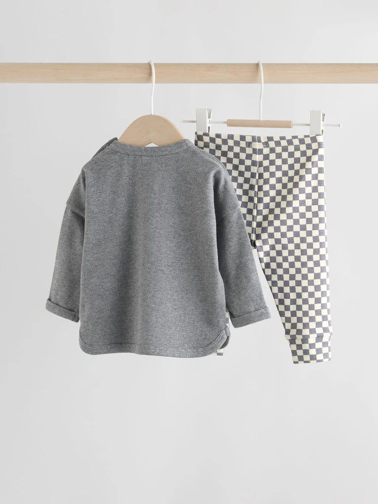 |BabyGirl| Conjunto De Blusa e Leggings De Halloween Para Bebês Com Personagens Pretos e brancos (0 meses a 2 anos)