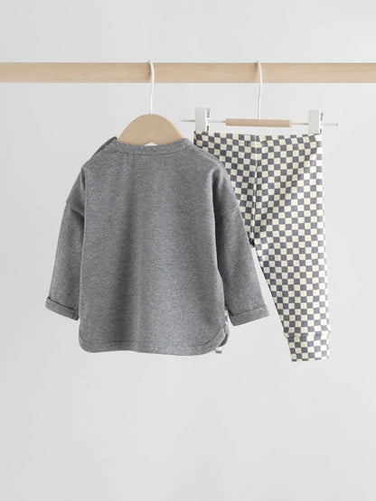 |BabyGirl| Conjunto De Blusa e Leggings De Halloween Para Bebês Com Personagens Pretos e brancos (0 meses a 2 anos)