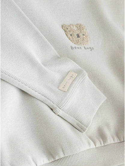 |BabyBoy| Conjunto De Moletom Com Capuz e Leggings Grey Bear Para Bebê (0 meses a 2 anos)