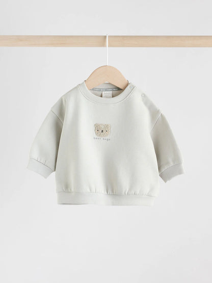 |BabyBoy| Conjunto De Moletom Com Capuz e Leggings Grey Bear Para Bebê (0 meses a 2 anos)