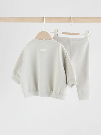 |BabyBoy| Conjunto De Moletom Com Capuz e Leggings Grey Bear Para Bebê (0 meses a 2 anos)