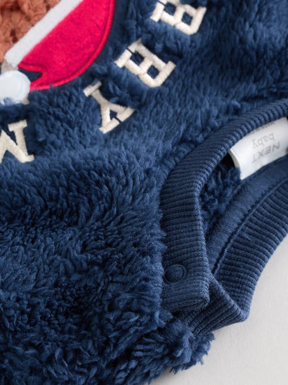 |BabyBoy| Conjunto De Blusa e Leggings De Lã Hamish Para Bebê, Azul Marinho, De Natal (0 meses a 3 anos)