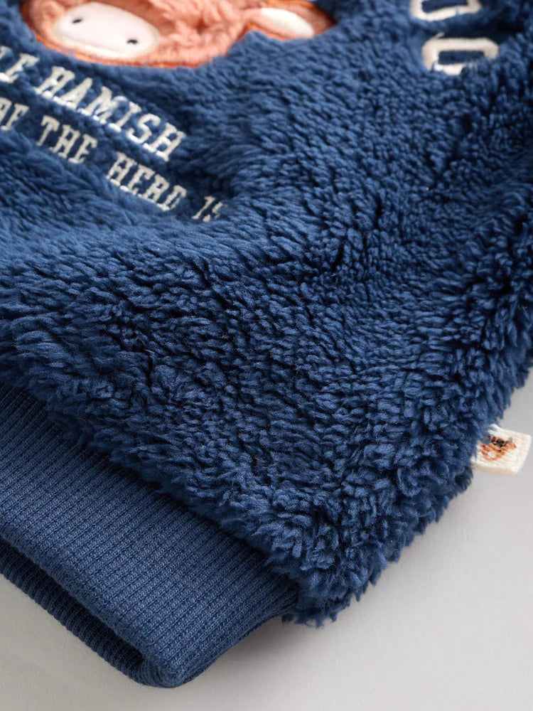 |BabyBoy| Conjunto De Blusa e Leggings De Lã Hamish Para Bebê, Azul Marinho, De Natal (0 meses a 3 anos)