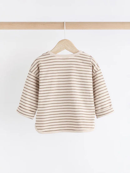 |BabyBoy| Camisetas De Manga Comprida Para Bebês Neutral Milk Club 100% Algodão, Pacote com 3 (0 meses a 2 anos)