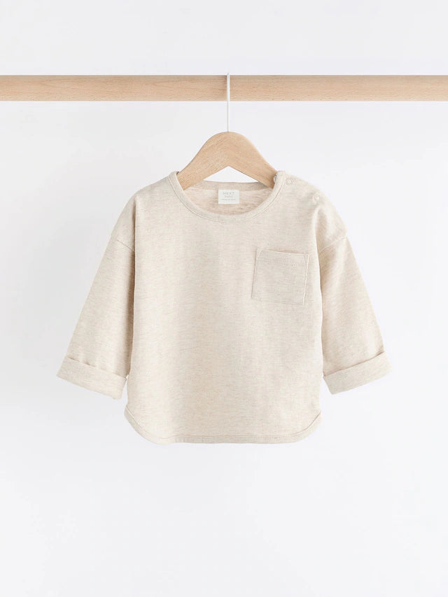 |BabyBoy| Camisetas De Manga Comprida Para Bebês Neutral Milk Club 100% Algodão, Pacote com 3 (0 meses a 2 anos)