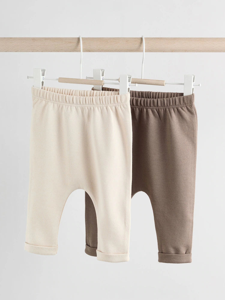 |BabyBoy| Leggings Neutral Bear Baby 100% Algodão, Pacote Com 2 (0 meses a 2 anos)