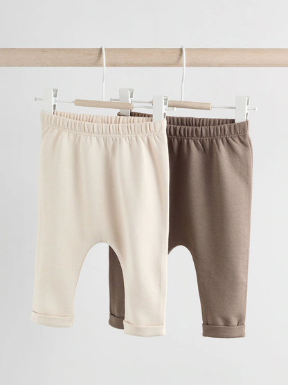 |BabyBoy| Leggings Neutral Bear Baby 100% Algodão, Pacote Com 2 (0 meses a 2 anos)