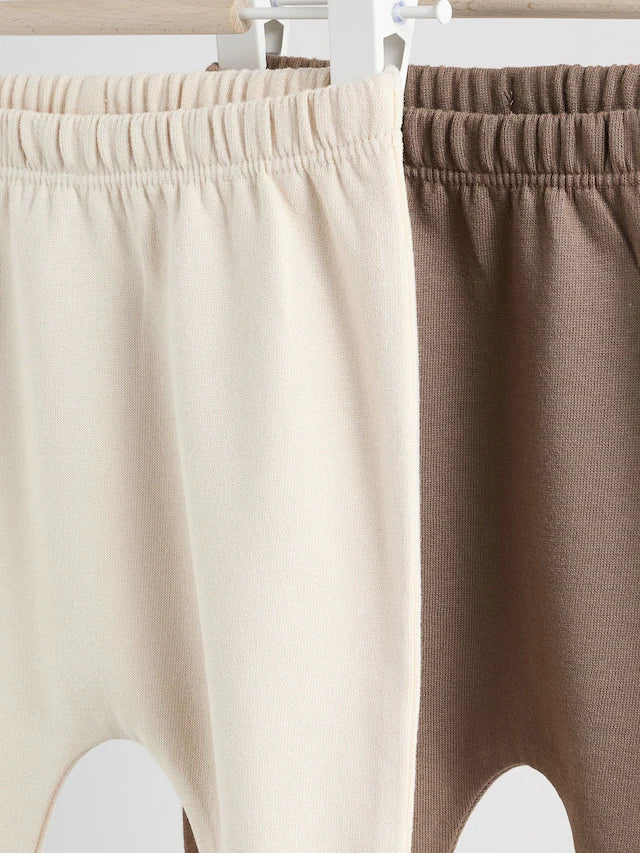 |BabyBoy| Leggings Neutral Bear Baby 100% Algodão, Pacote Com 2 (0 meses a 2 anos)