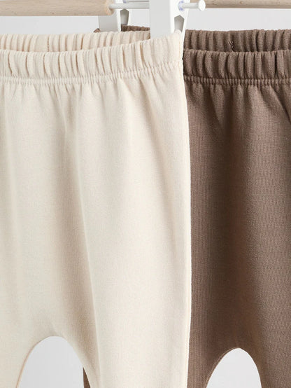 |BabyBoy| Leggings Neutral Bear Baby 100% Algodão, Pacote Com 2 (0 meses a 2 anos)