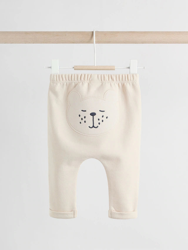 |BabyBoy| Leggings Neutral Bear Baby 100% Algodão, Pacote Com 2 (0 meses a 2 anos)