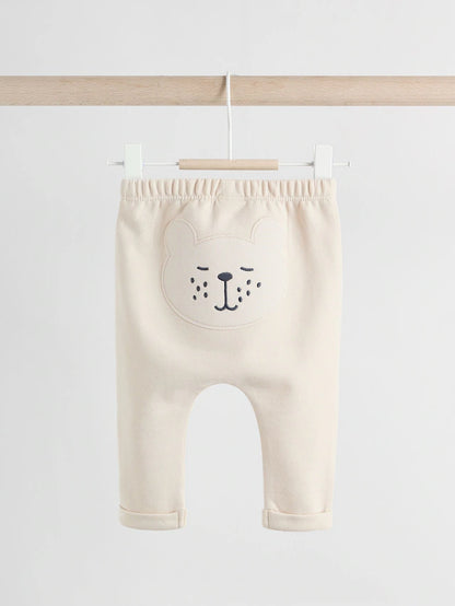 |BabyBoy| Leggings Neutral Bear Baby 100% Algodão, Pacote Com 2 (0 meses a 2 anos)