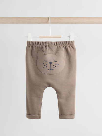 |BabyBoy| Leggings Neutral Bear Baby 100% Algodão, Pacote Com 2 (0 meses a 2 anos)
