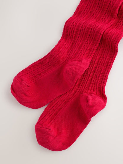 |BabyGirl| Meia-Calça De Algodão Rica Em Cabo Vermelha, Comprimento Regular