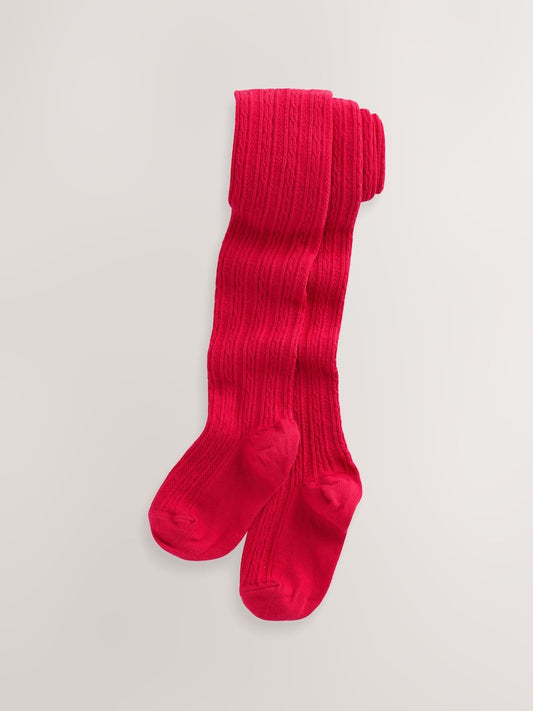 |BabyGirl| Meia-Calça De Algodão Rica Em Cabo Vermelha, Comprimento Regular