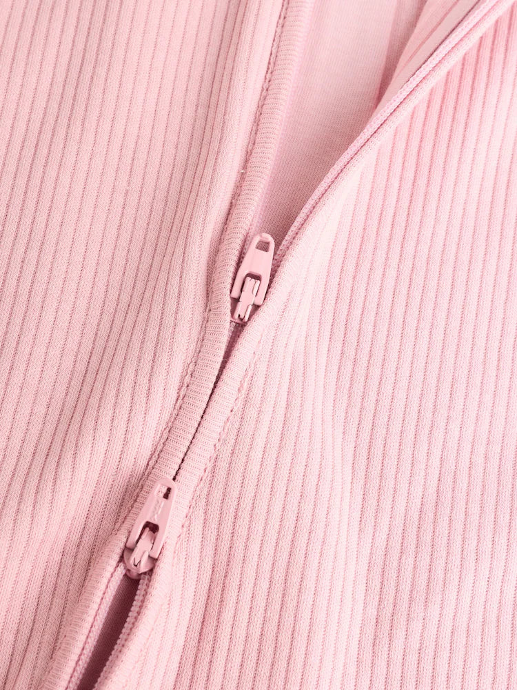 |BabyGirl| Pacote Com 5 Macacões Rosa e 3 Macacões Com Zíper Bidirecional Para Bebês (0 a 2 anos)