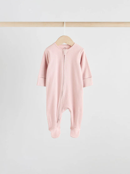 |BabyGirl| Pacote Com 5 Macacões Rosa e 3 Macacões Com Zíper Bidirecional Para Bebês (0 a 2 anos)