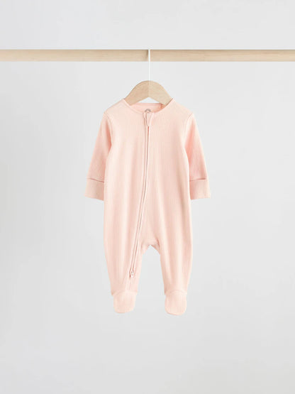 |BabyGirl| Pacote Com 5 Macacões Rosa e 3 Macacões Com Zíper Bidirecional Para Bebês (0 a 2 anos)