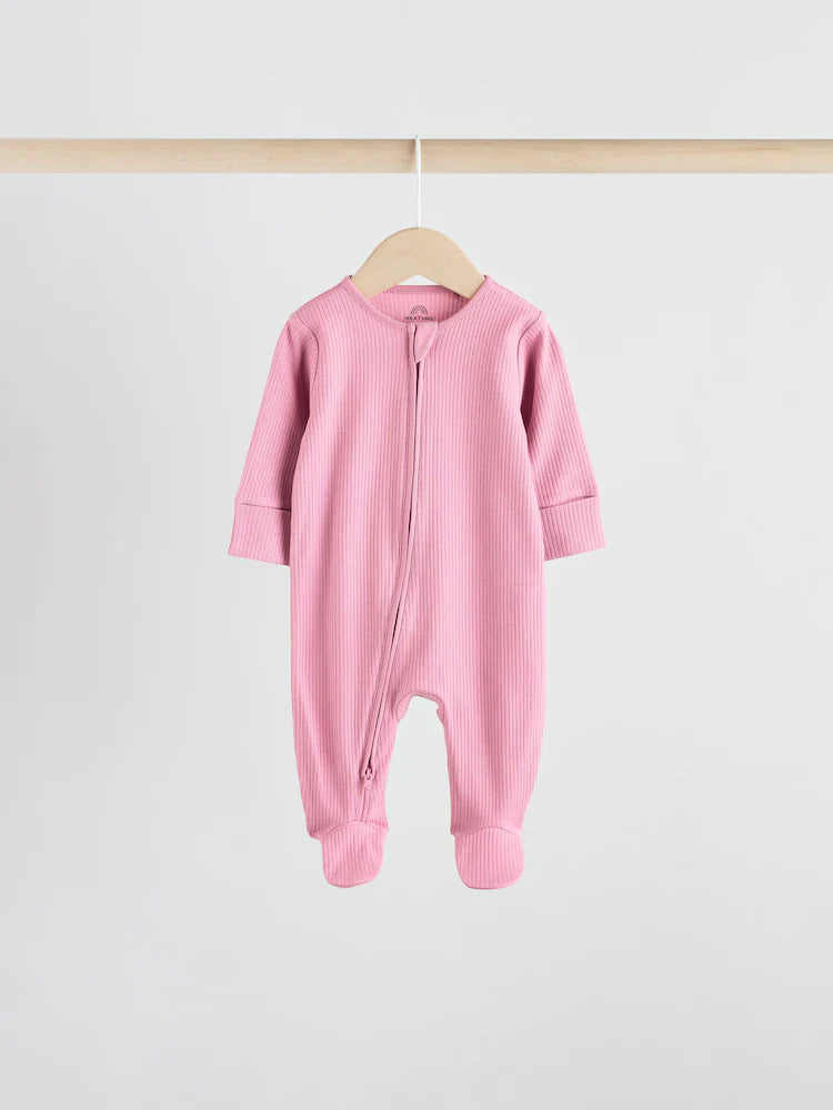 |BabyGirl| Pacote Com 5 Macacões Rosa e 3 Macacões Com Zíper Bidirecional Para Bebês (0 a 2 anos)