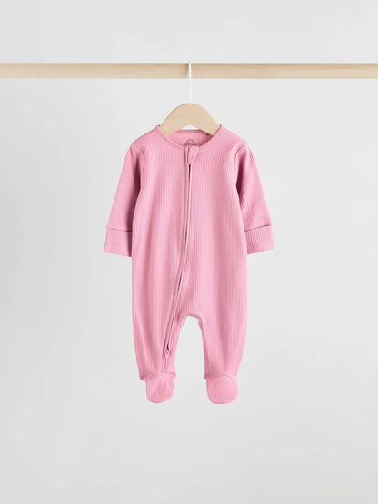 |BabyGirl| Pacote Com 5 Macacões Rosa e 3 Macacões Com Zíper Bidirecional Para Bebês (0 a 2 anos)