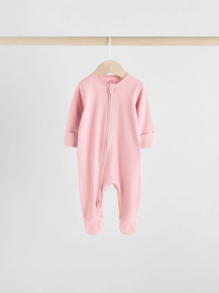 |BabyGirl| Pacote Com 5 Macacões Rosa e 3 Macacões Com Zíper Bidirecional Para Bebês (0 a 2 anos)