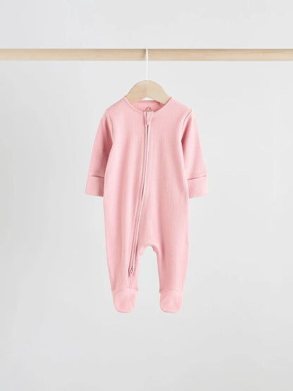 |BabyGirl| Pacote Com 5 Macacões Rosa e 3 Macacões Com Zíper Bidirecional Para Bebês (0 a 2 anos)