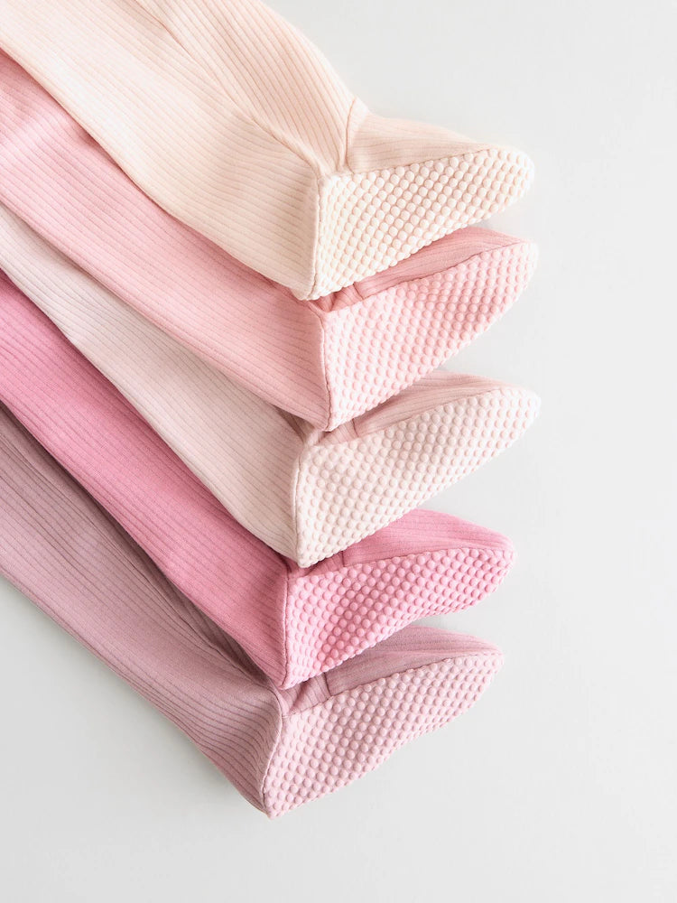 |BabyGirl| Pacote Com 5 Macacões Rosa e 3 Macacões Com Zíper Bidirecional Para Bebês (0 a 2 anos)