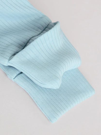 |BabyBoy| Pacote Com 5 Macacões Azuis Para Bebês Com Zíper Bidirecional (0-2 anos)