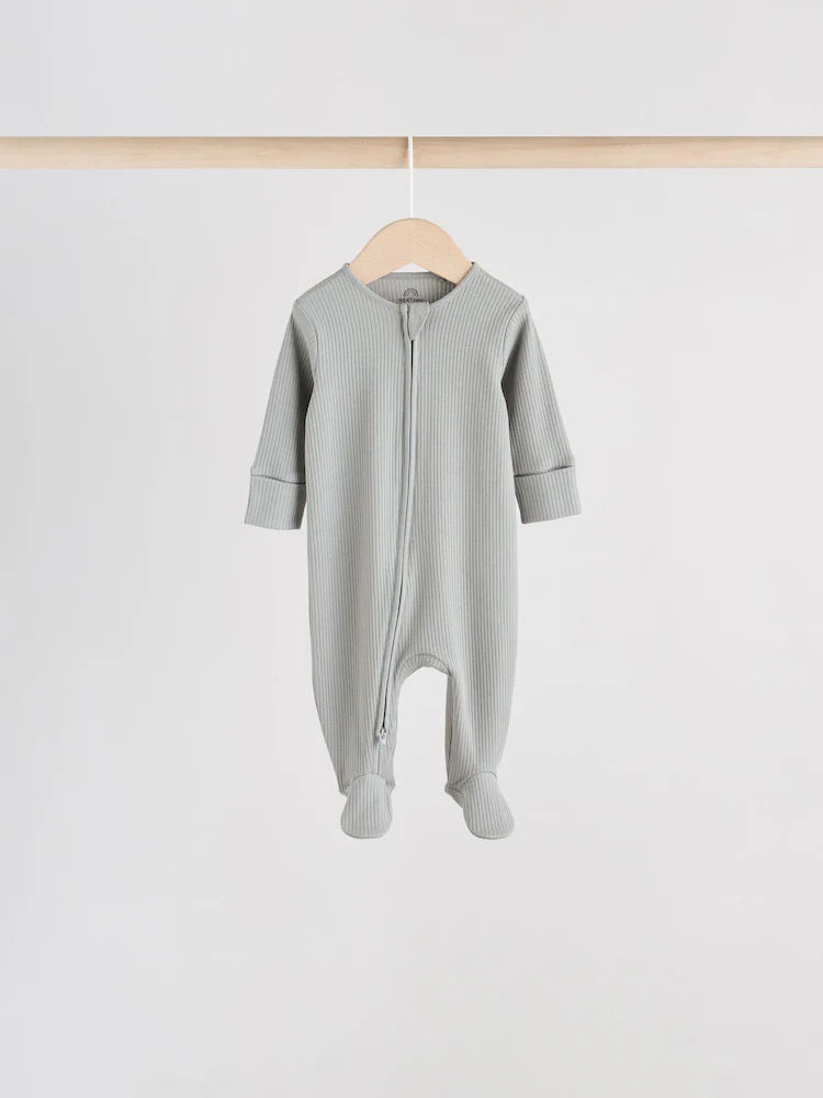 |BabyBoy| Pacote Com 5 Macacões Azuis Para Bebês Com Zíper Bidirecional (0-2 anos)