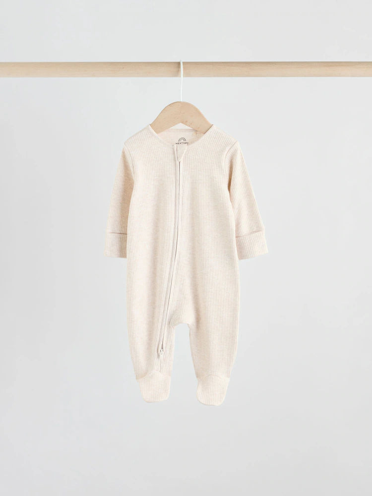 |BabyGirl| Macacão Sem Pés com Zíper Bidirecional Neutro Para Bebês, Pacote com 5 (0-2 anos)