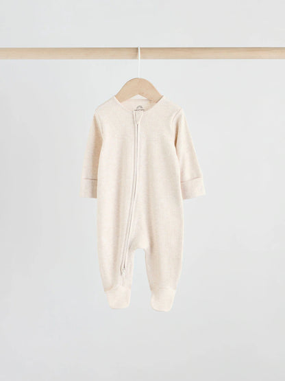 |BabyGirl| Macacão Sem Pés com Zíper Bidirecional Neutro Para Bebês, Pacote com 5 (0-2 anos)